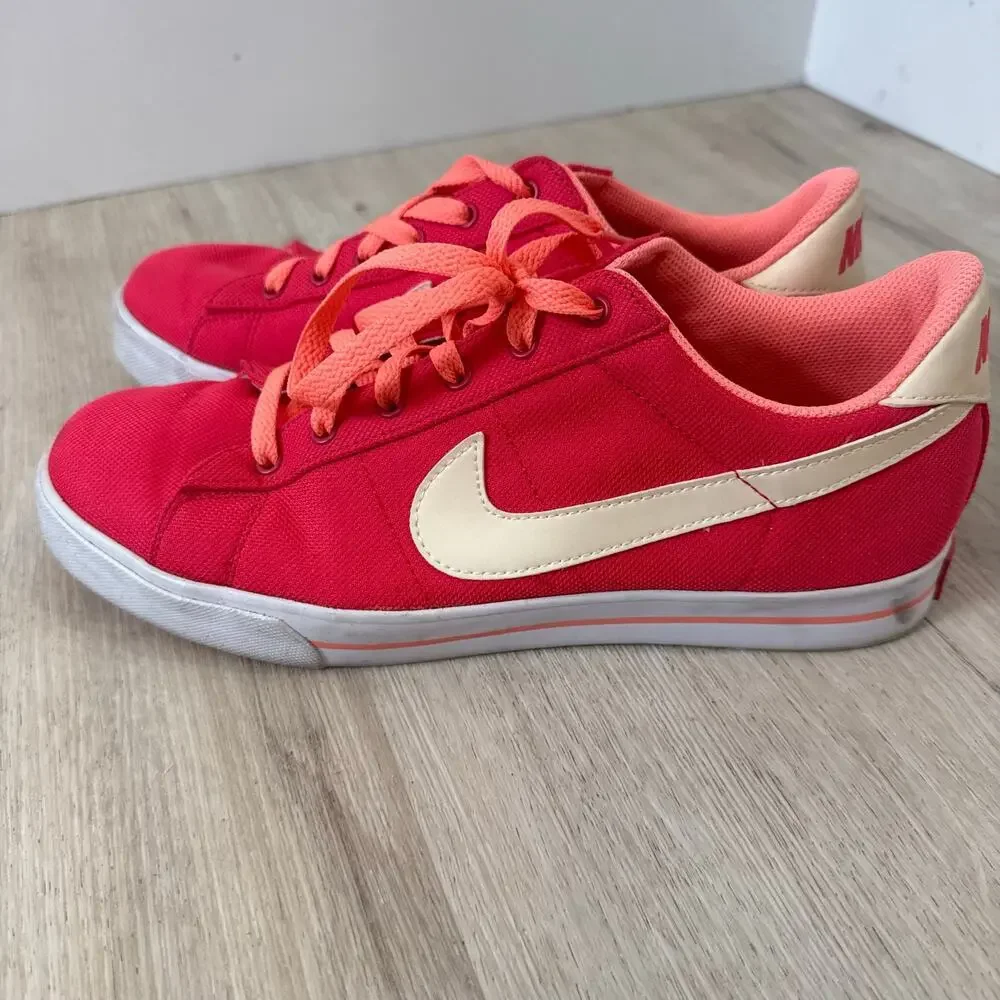 Nike Sweet Classic Canvas Sneakers Bright Coral Pink Low Top Shoes Size 12
